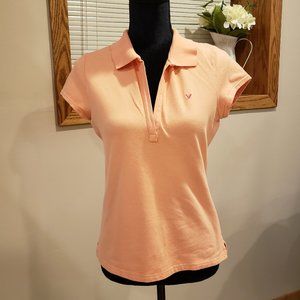 American Eagle Peach Polo Shirt Size M